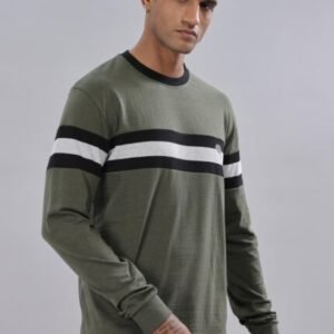RFS007 || FS Green & White Tape || Round Neck Full Sleeve T-Shirt