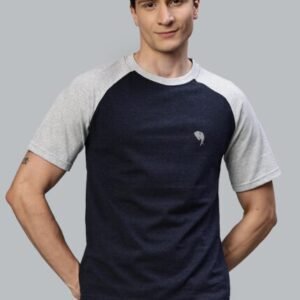 RFS008 || HS Navy Melange || Round Neck  T-Shirt