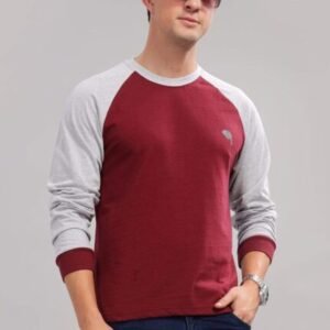 RFS006 || Maroon || Round Neck Full Sleeve T-Shirt