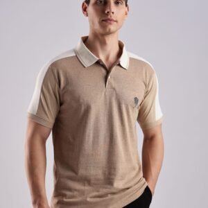 PR3 SS 002 Light Brown & Cream Melange Polo T Shirts