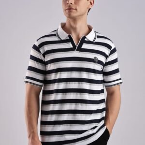 PR3 SS 002 Hoops Navy Polo T Shirts