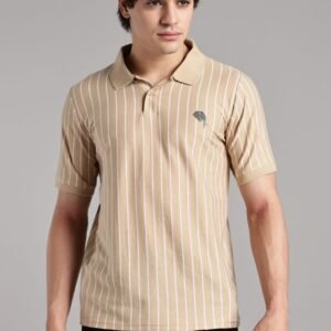PR3 SS 003 || Cream Stripes || 100% Cotton T-Shirt